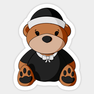 Girl Pilgrim Teddy Bear Sticker